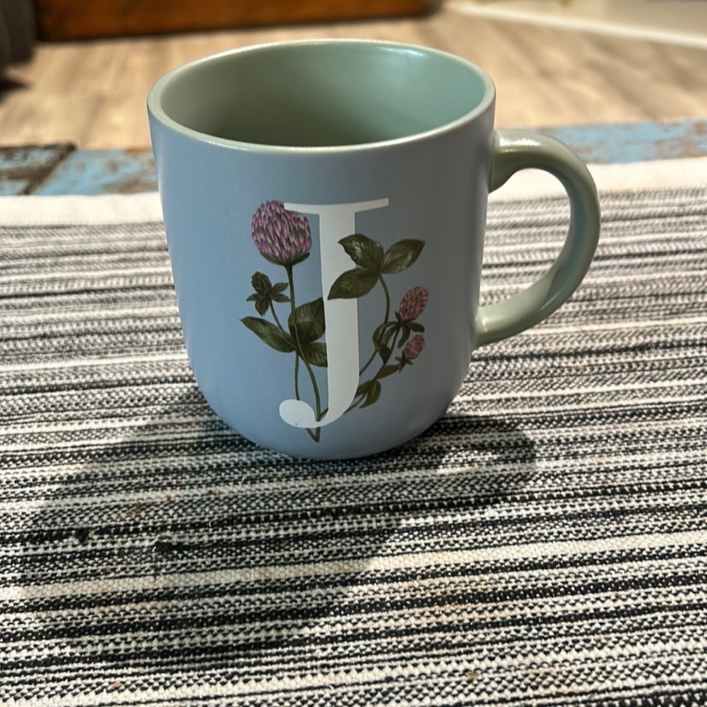 Bee & Willow ™ Spring Floral Monogram Letter 16 oz. Mug - J